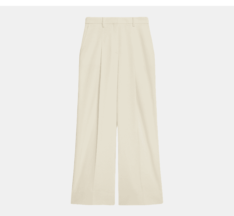 Elegant Triacetate-Blend Pleated Wide-Leg Pants - photo 1