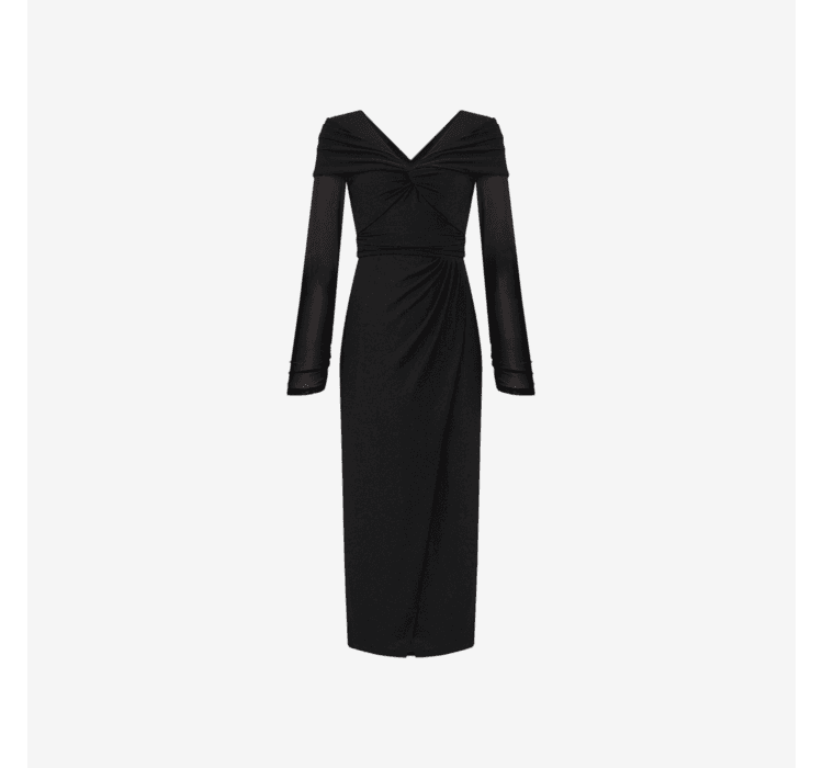 DVF Spring 2026 Metallic Knit A-Line Wrap Dress - detail 6