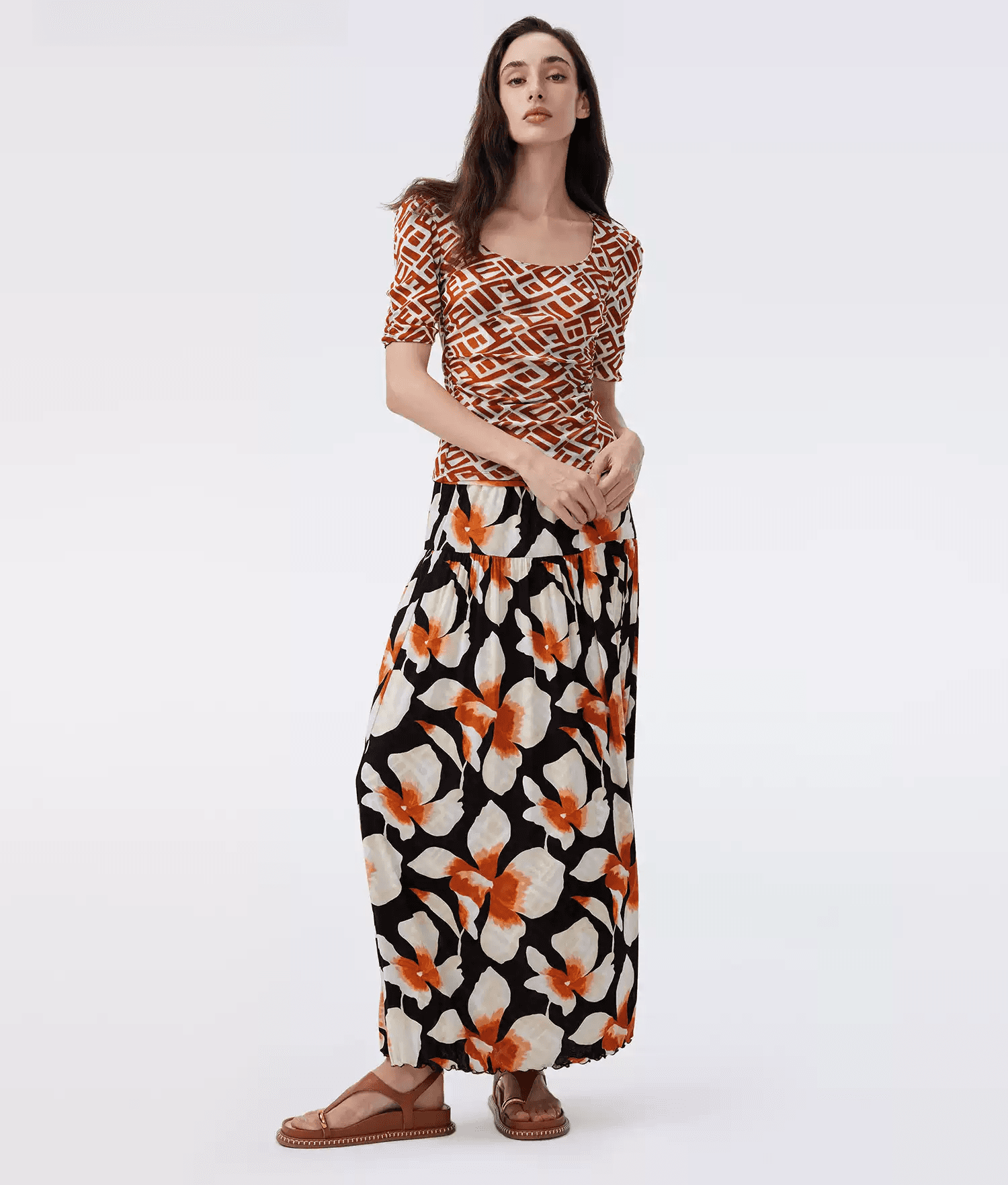 DVF Fall 2026 Reversible Printed Top & Skirt Set