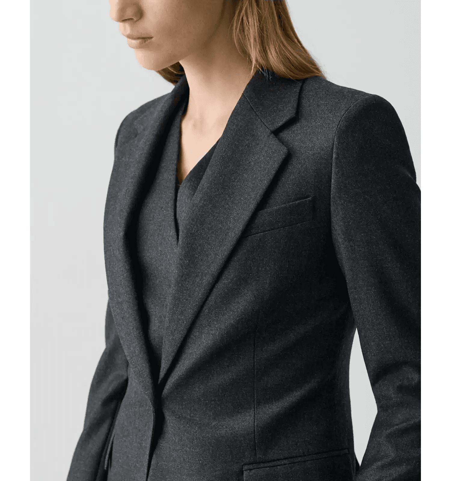 Elegant Slim-Fit Wool-Flannel One-Button Blazer