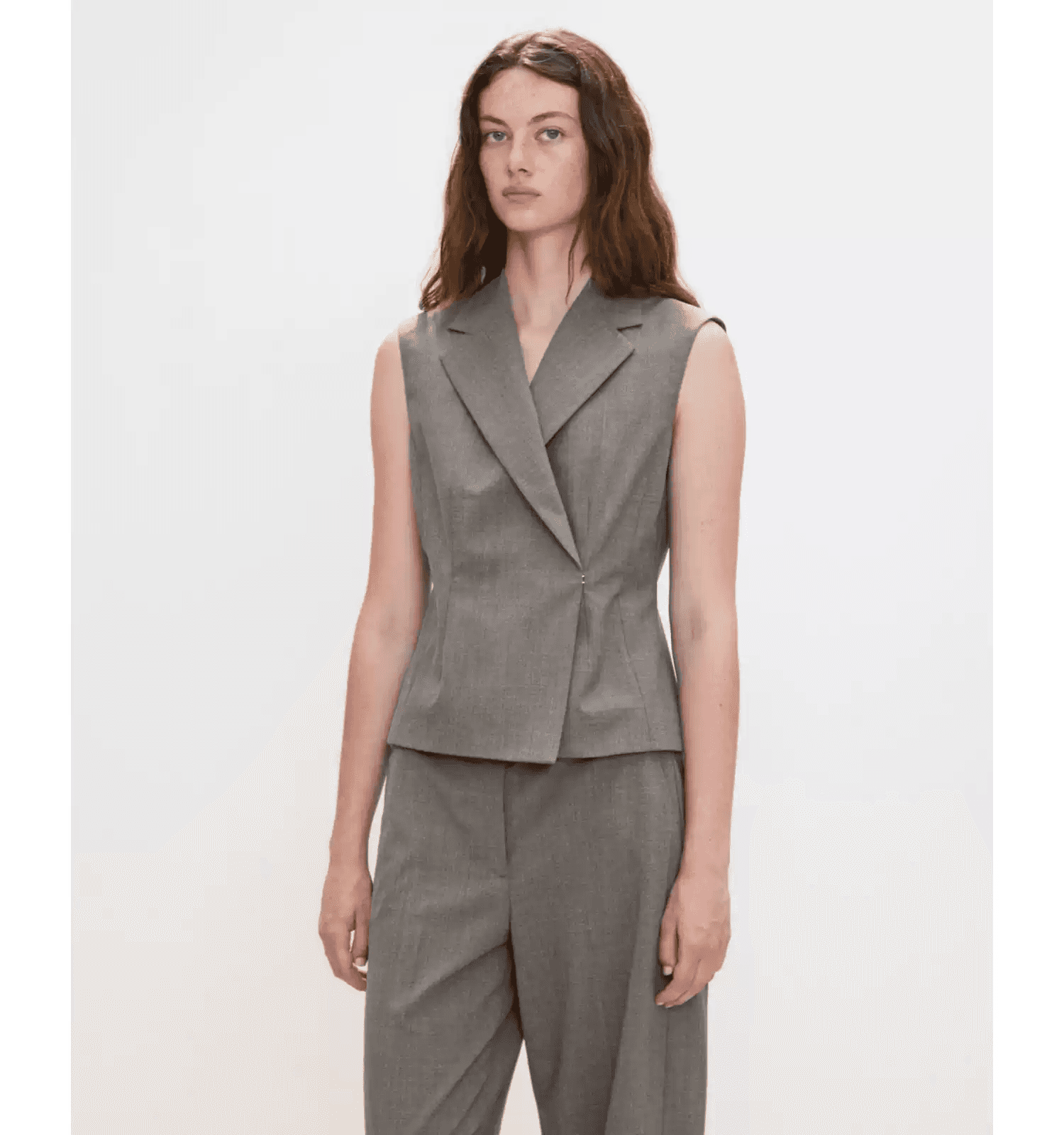 Tailored Wool-Blend Hourglass Vest