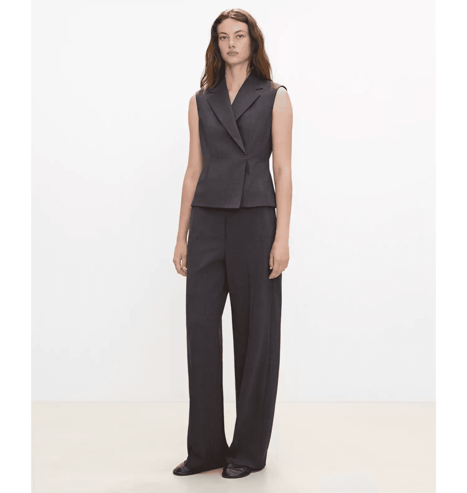 Tailored Wool-Blend Hourglass Vest - alternate view