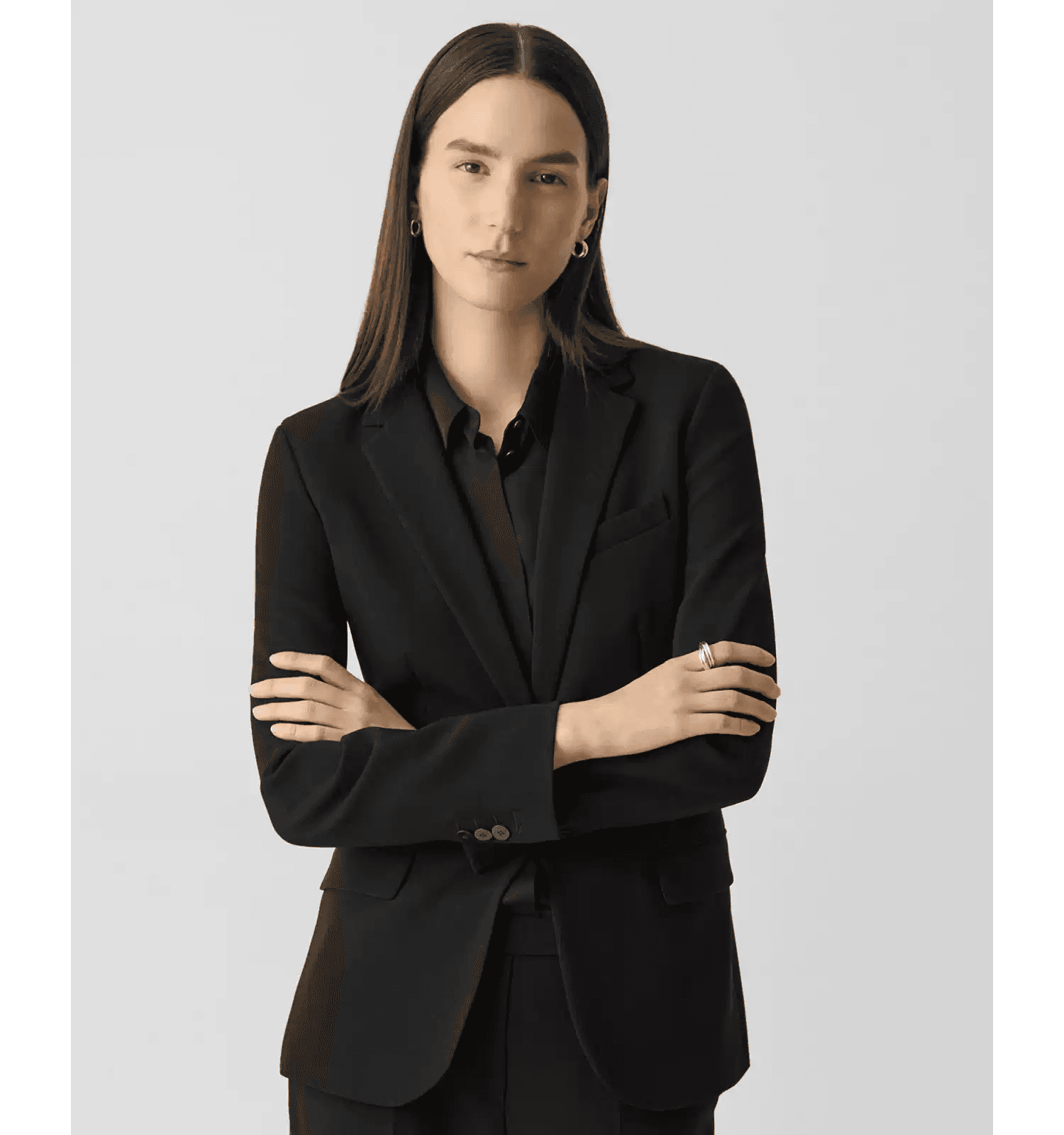 Elegant Triacetate-Blend One-Button Blazer