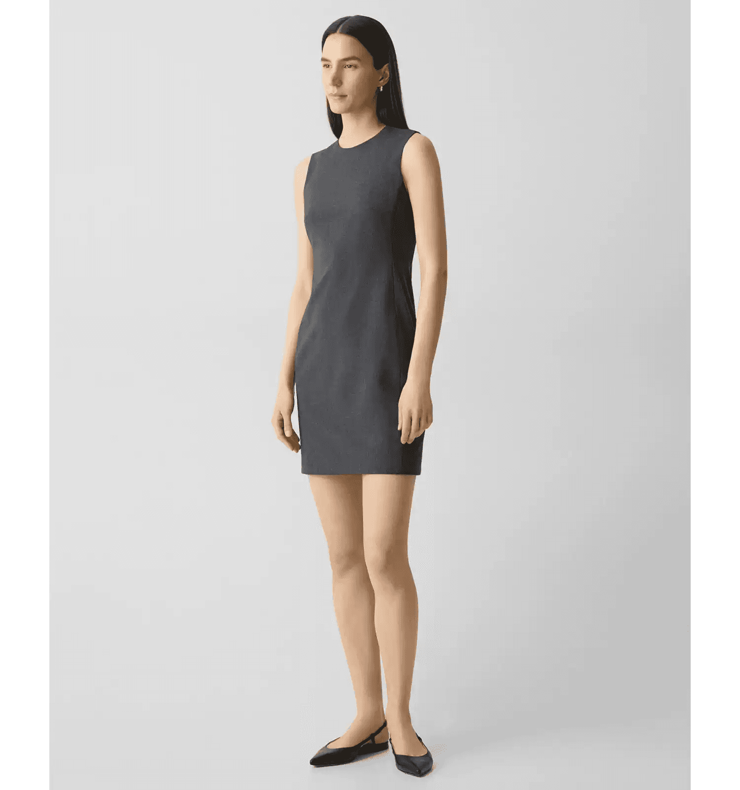Elegant Sleeveless Tailored Wool-Blend Dress - alternate view