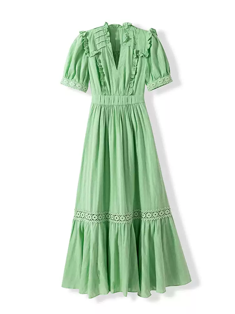 DVF Fall 2026 Cotton Openwork-Jacquard Tea Dress - alternate view