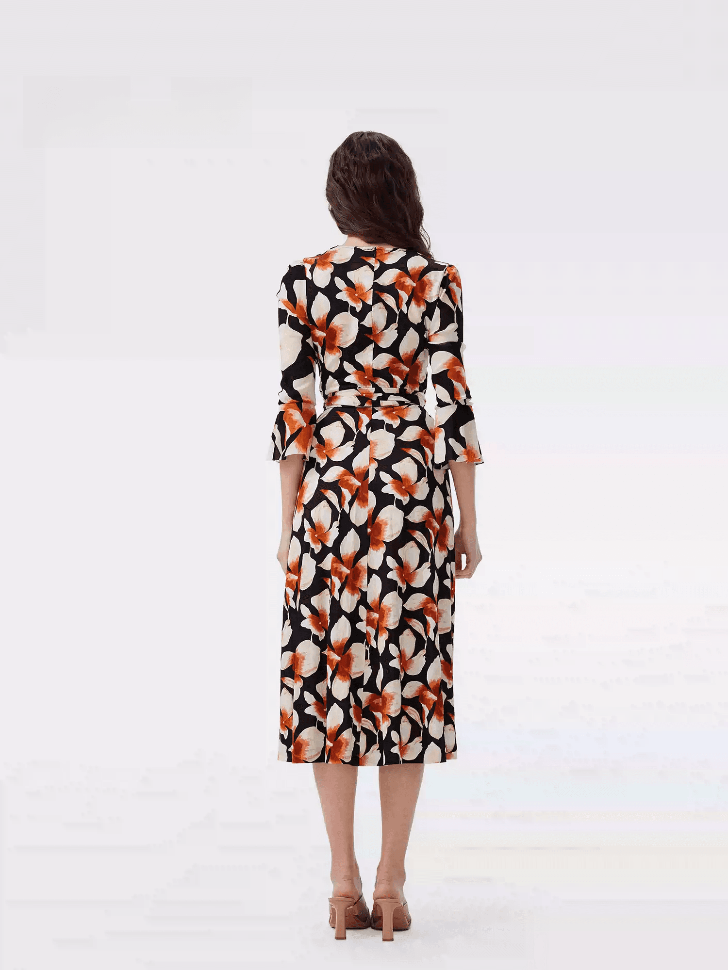 DVF Fall 2026 Knit and Stretch-Mesh Wrap Dress - alternate view