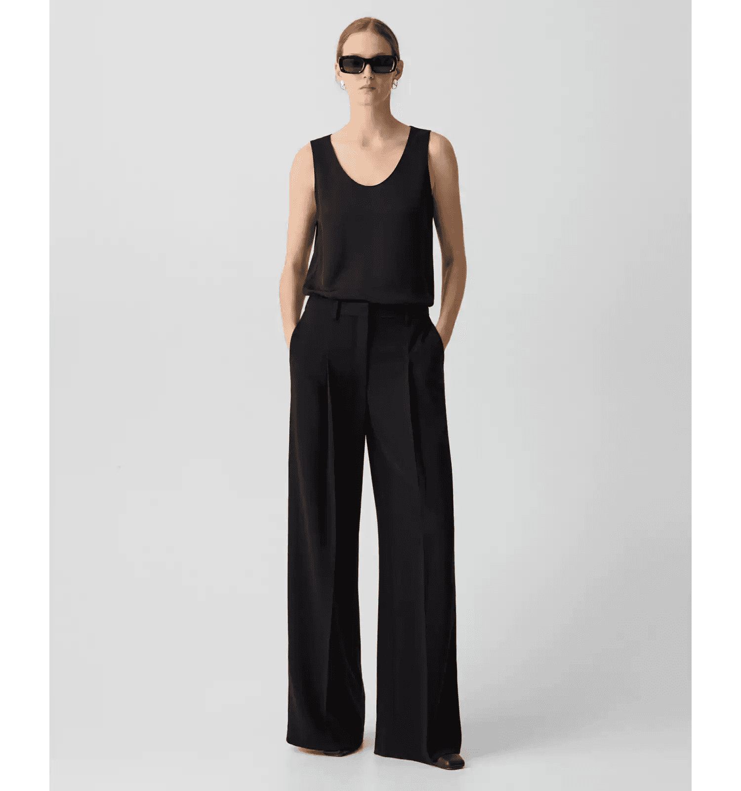 Elegant Triacetate-Blend Pleated Wide-Leg Pants