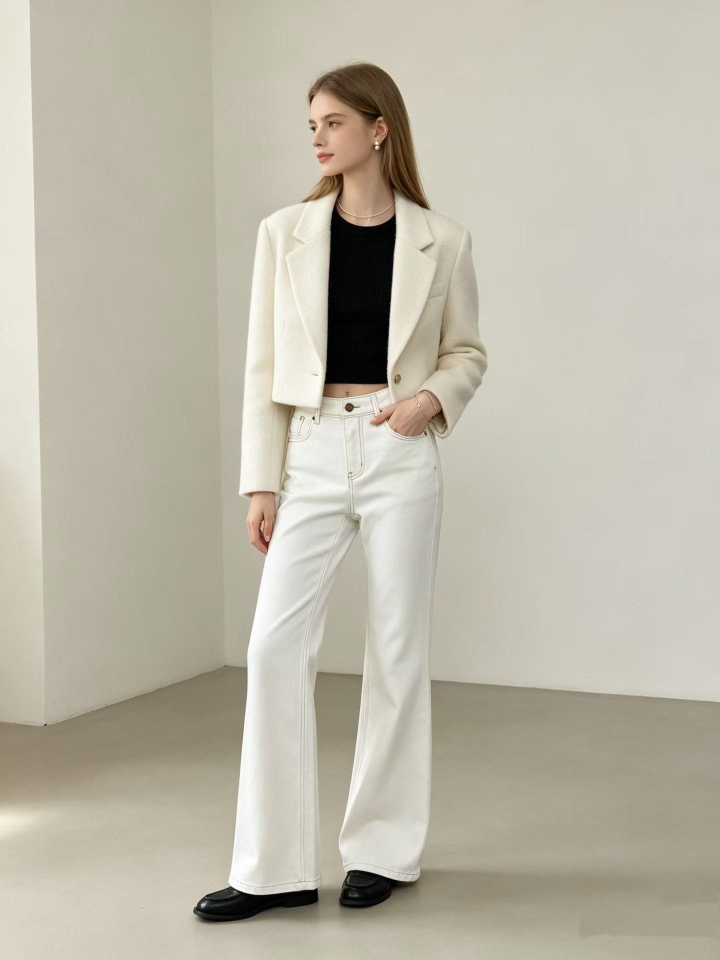 Fashion pants model fit stock photo 1