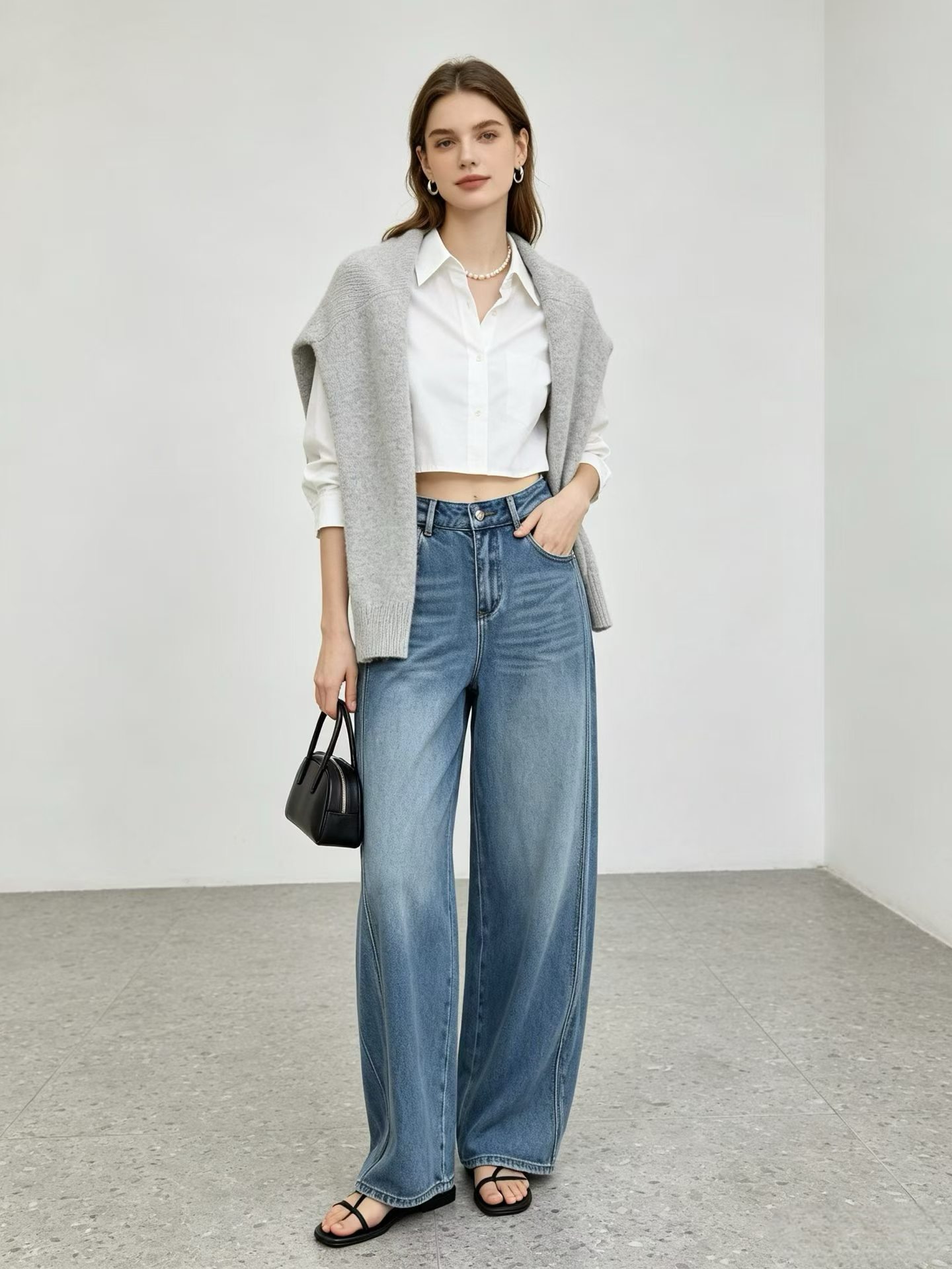Fashion pants model fit stock photo 15