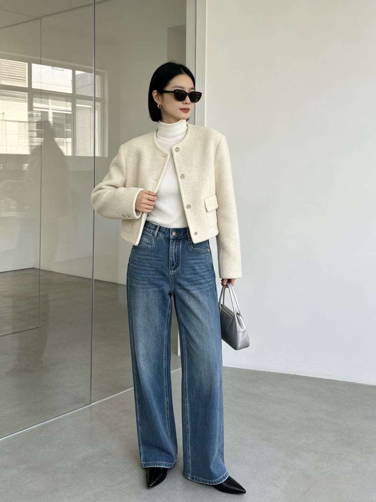 Fashion pants model fit stock photo 17